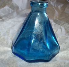 VTG. Cobalt Blue Ink Bottle, Wheaton. N.J. 8 sided