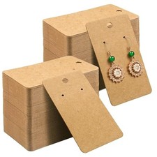 WeLiu Kraft Paper Earring Display Cards, 500 Pack, 3.5 x 2 Inches Brown500