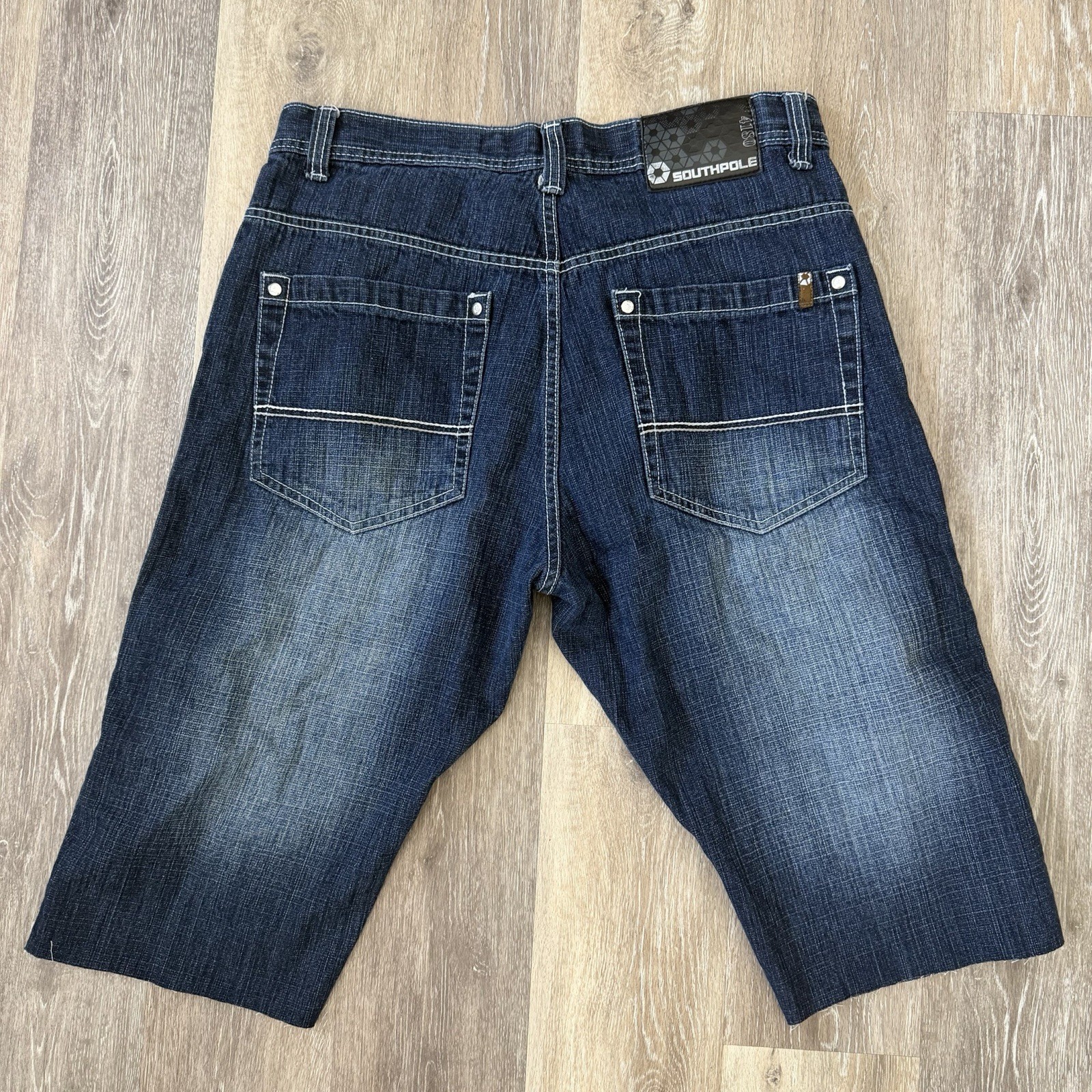 Southpole Blue Denim Baggy Long Wide Leg Jorts Y2K Vintage Men’s 36x16