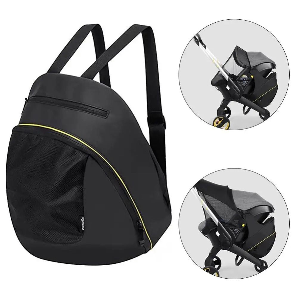 Black Diaper Bag 2 In 1 Mom Backpack New Mommy Storage Bag Doona Stroller