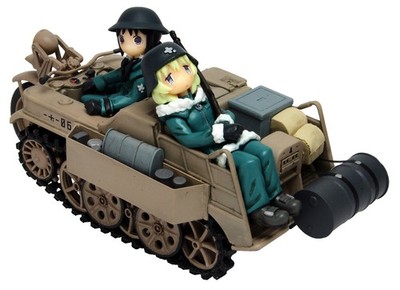 希少CARGRAPHIC 35,40,50th anniversary付録set Platz Girls' Last Tour Kettenkrad w/ Chito & Yuuri Figure