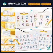 Magnetic Letter Number Board, Double-Sided ABC 123 Tracing Set for Kids