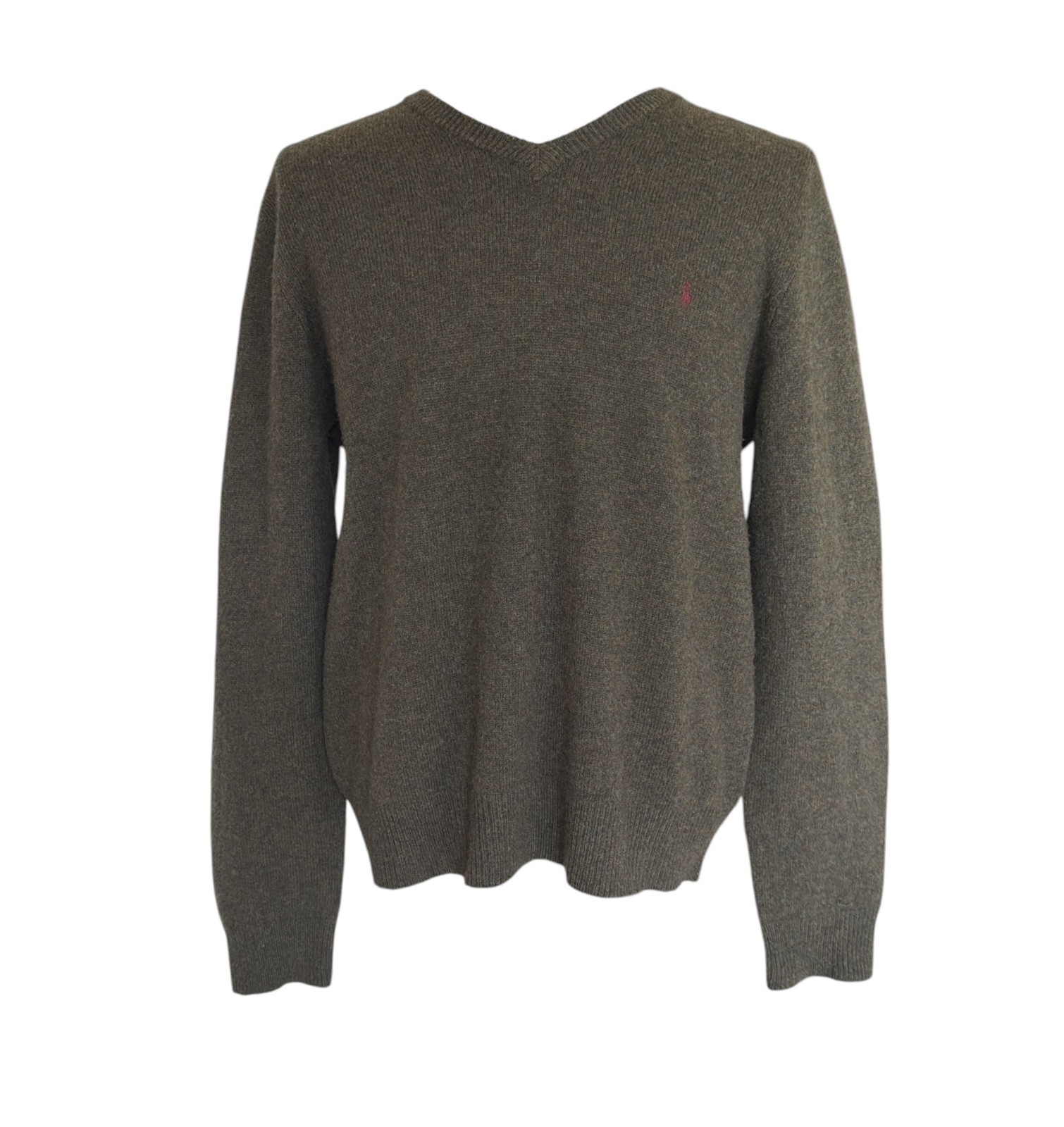 Vintage Polo Ralph Lauren Sweater Mens XL Green V Neck Lambswool Pullover*