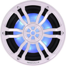 RM-PREMIUM104 White Marine Boat 10" Subwoofer 1200W Dual 4 Ohm, Free Air Design,