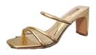 Gold Women's Heels 3.5” Sandals Open Toe Slides 9 IDIFU — photo 1