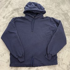 Vtg Russell Athletic Hoodie Mens XL High Cotton Navy Blue 90s USA Made Blank Y2K