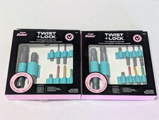 Two SUSAN BATES Twist  Lock CROCHET HOOK Interchangeable SET w/ Case 11pc 12706