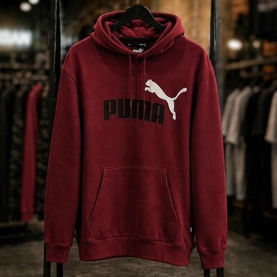 PUMA Men's Essentials Red Marooon Pullover Hoodie Size Small