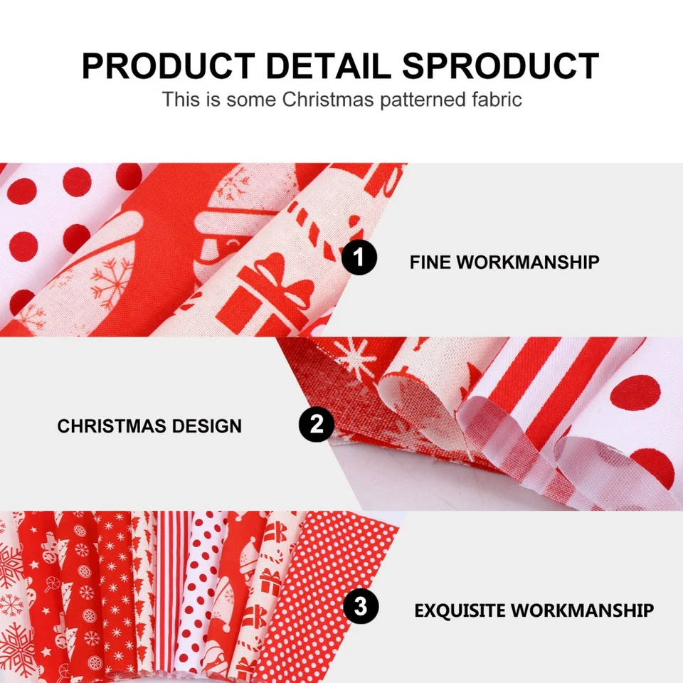 20pcs DIY Patchwork Tuch Baumwolle Weihnachtsstoffblech gedruckter Nähgewebe - Bild 2 von 4