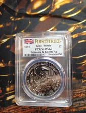 2025 £2 Silver 1oz Britannia & Liberty PCGS MS69 First Strike EB106-7