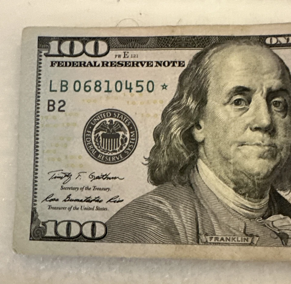 $100* STAR NOTE LB06810450* One Hundred Dollar FRN 2009 A Series FW 2012 Print - Image 3 of 4