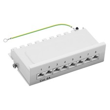 Patchpanel Patchfeld Cat 6A 8-Port RJ45 gesch...