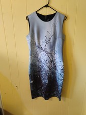 Elie Tahari Blue Cherry Blossom Tree Scuba Dress, 12