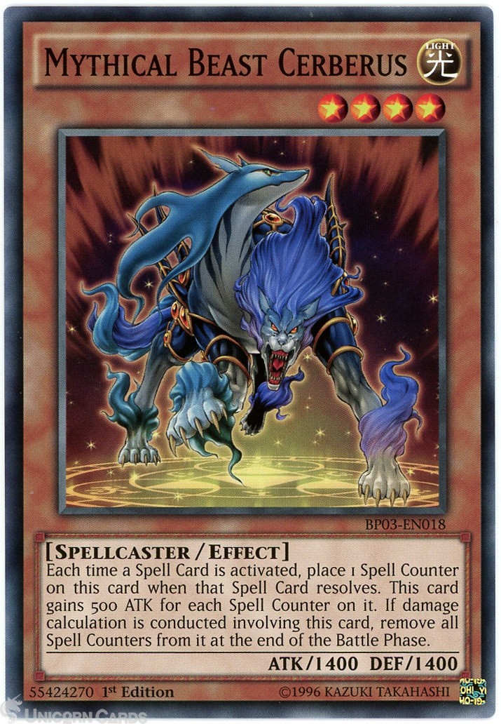 BP03-EN018 Mythical Beast Cerberus : Common 1st Edition Mint YuGiOh Card