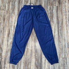 Vintage 90s Nike Nylon Windbreaker Jogger Track Pants Ankle Zip Navy Blue Sz M