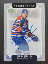 2018-19 Chronology Luke Richardson Franchise History Auto #FH-ED-LR Oilers