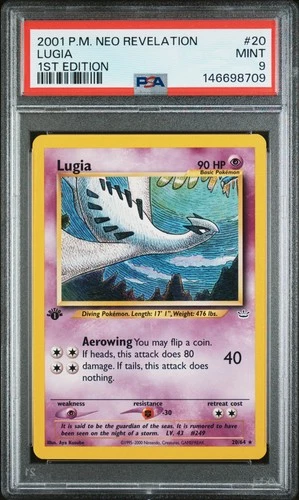 2001 POKEMON NEO REVELATION 1ST EDITION #20 LUGIA PSA 9