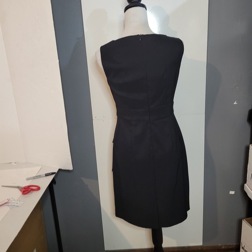 Connected Apparel Black Sleeveless Embellished Neckline Dress Size 6 - Picture 6 of 8