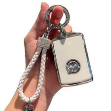 Savzokiw TPU Smart Key Fob Case Compatible with Volvo XC60, Medium, White