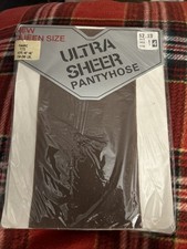 Ultra Sheer Pantyhose Vintage Kmart Queen Size Taupe NIP