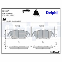 Bremsbelagsatz Scheibenbremse Delphi LP3647 FüR Toyota Prius PHV Plug Hybrid