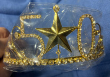 Gold Tiara Crown Women 50th Birthday Queen Crown Princess Costume Prom Pageant