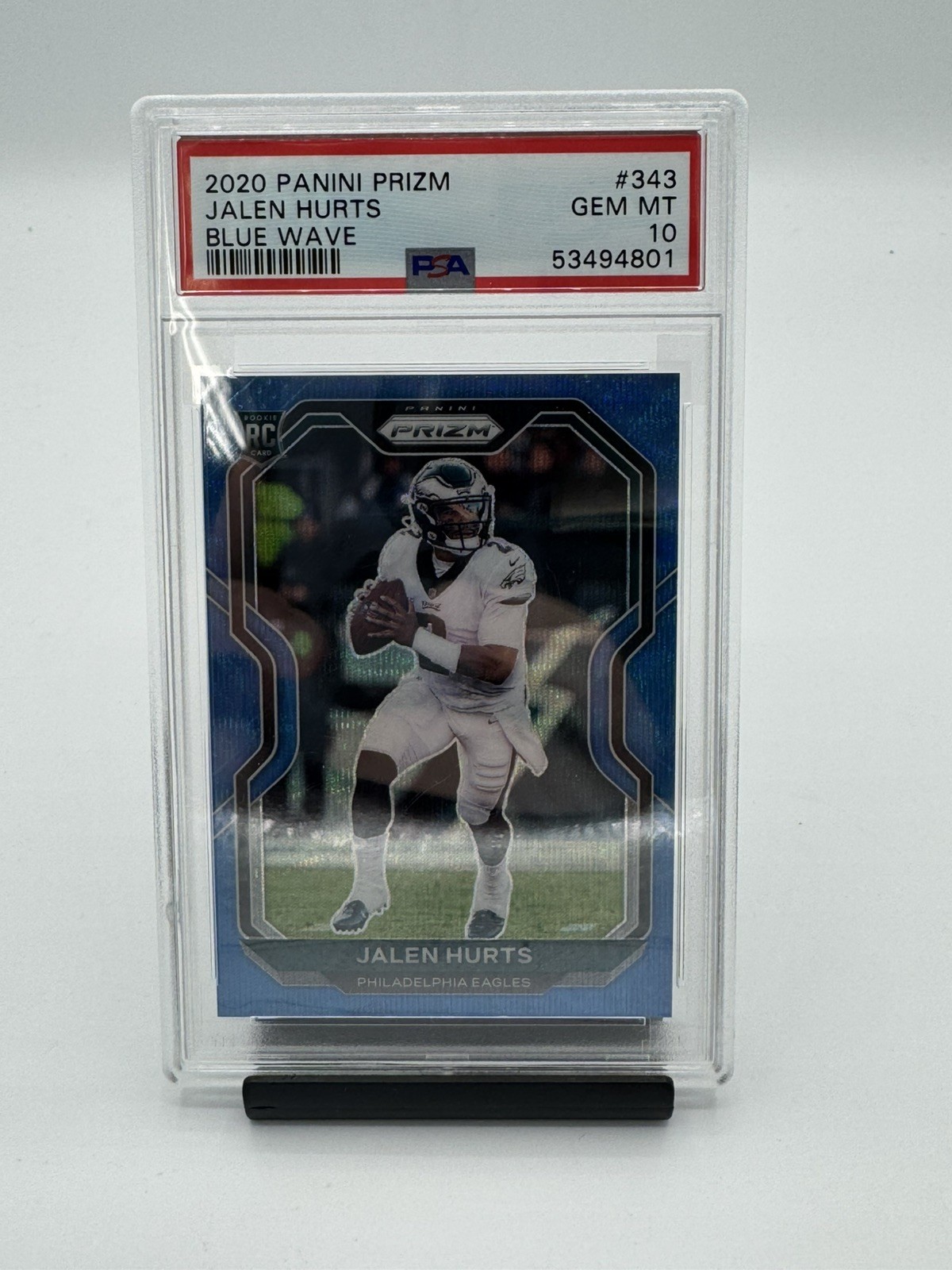 2020 Panini Prizm - Rookie Jalen Hurts #343 Blue Wave Prizm 139/199 PSA 10