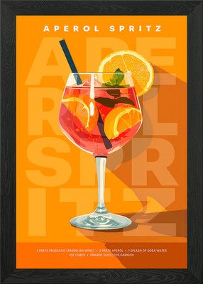 Classic Aperol Spritz Framed Wall Art Poster Canvas Print Picture