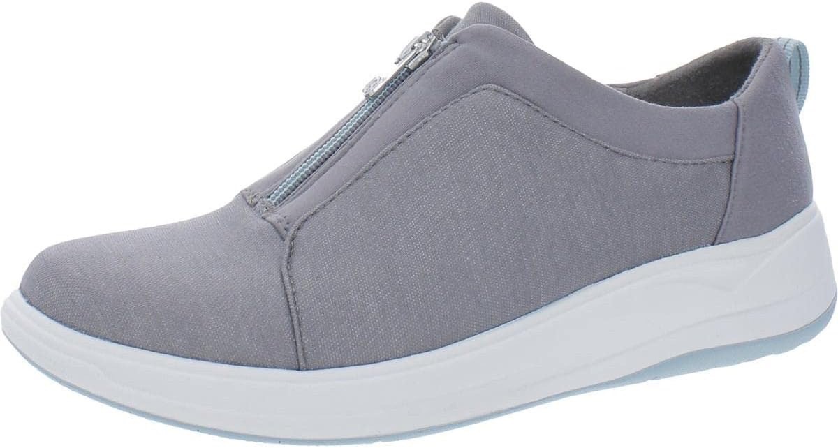 New Bzees Take It Easy Machine Washable Zip-Front Sneaker Navy