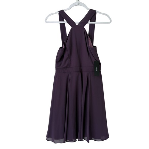 Lulus Forevermore Dusty Purple Skater Dress Size S Mini Short Halter Formal NWT