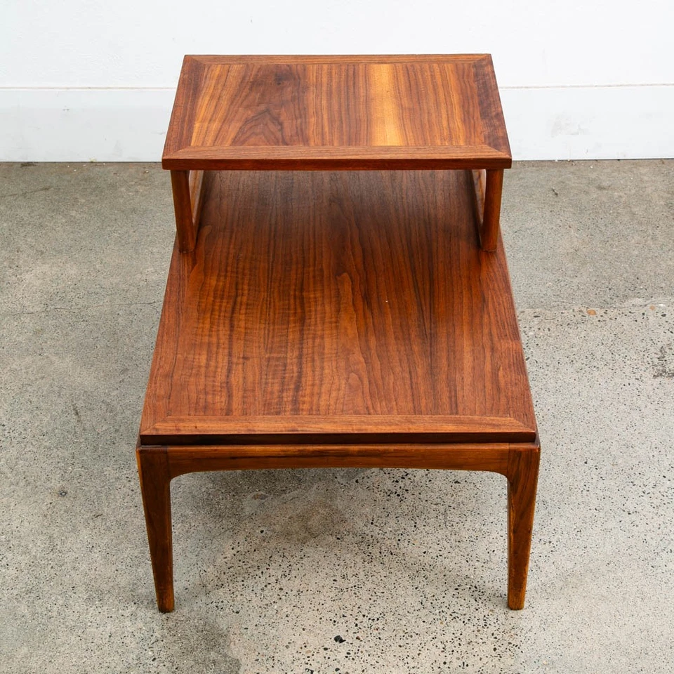 Mid Century Modern Nightstand End Side Table Lane Step up Walnut Vintage Drexel - Image 4 of 4