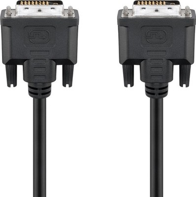 goobay DVI D Full HD Kabel Dual Link Nickel schwarz 2 m