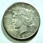 1924-S Peace Dollar – 90% Silver – Free US Shipping