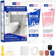 Bathtub Repair Kit 4.94Oz Color Match , Porcelain Repair Kit for Fiberglass, E
