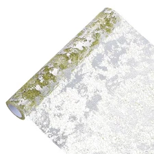 16 Feet Table Runner, Sequin Gold Foil Thin Mesh Table Decor, Army Green Silver