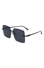 New FERRAGAMO Women Prisma 60mm Rectangular Sunglasses Authentic Matte Black