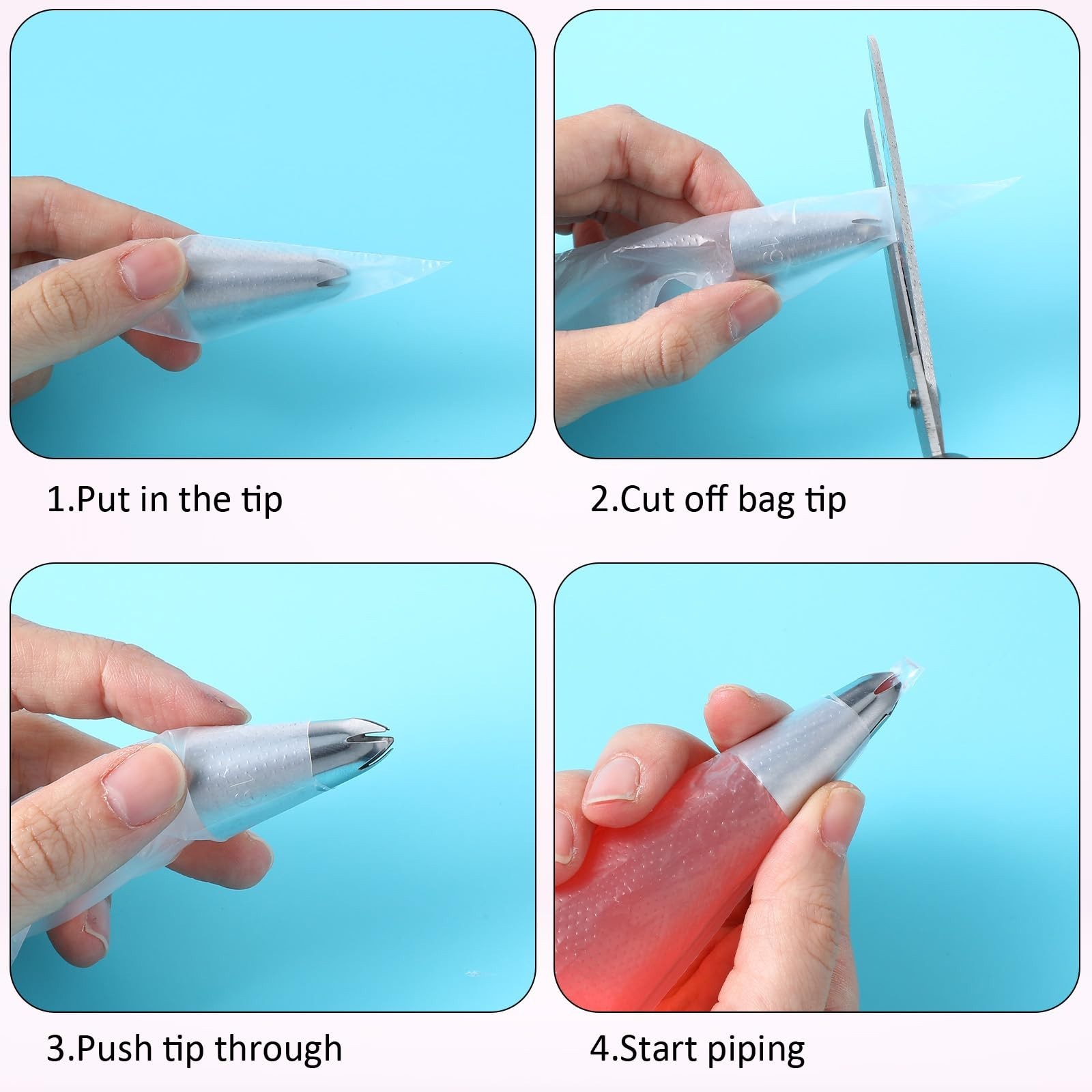 100Pcs 24 Inch Extra Large Piping Bags Disposable, Thickened Disposable Clear...