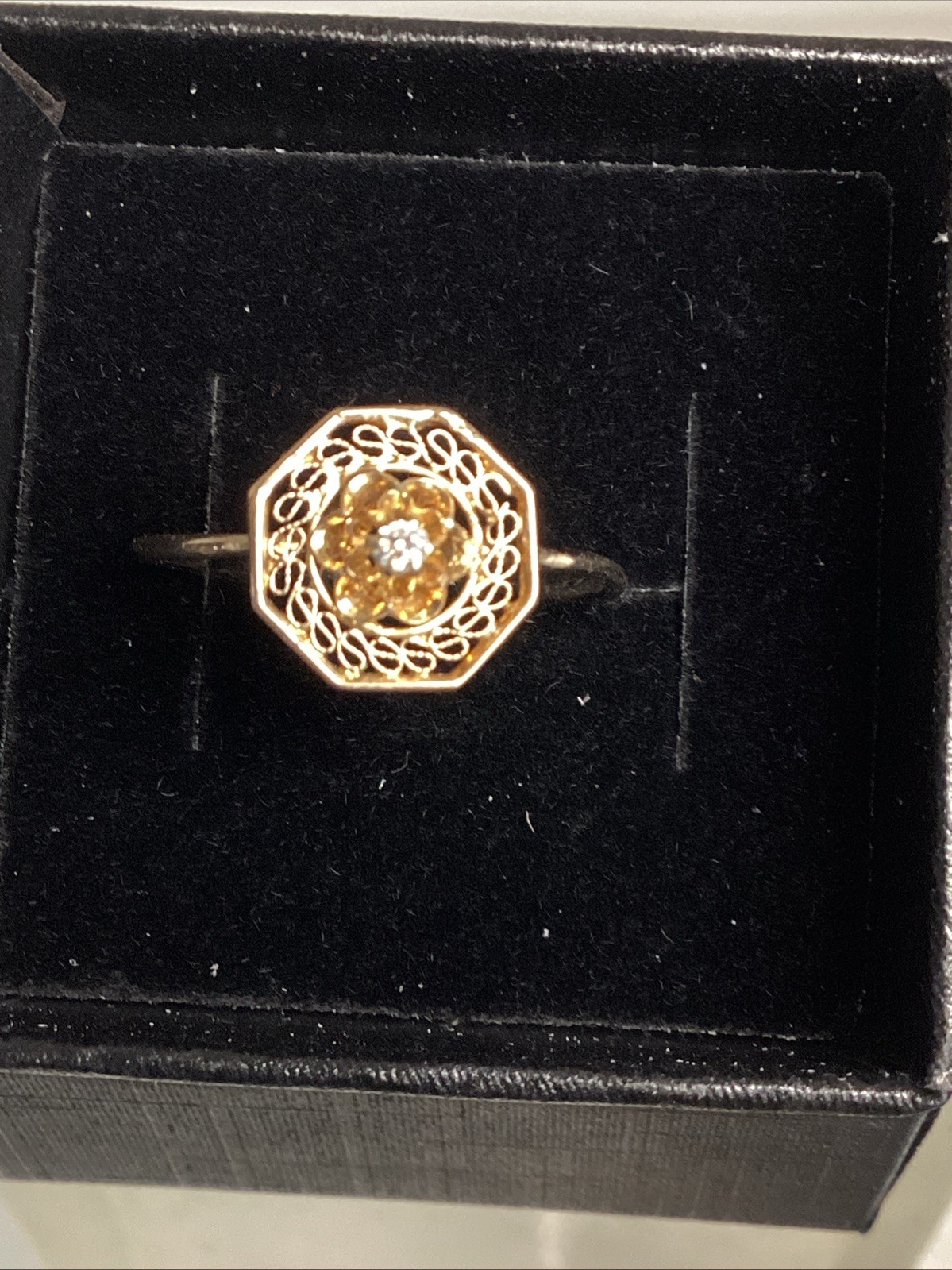 Antique Victorian Conversion Ring Diamond 10K  Y … - image 1