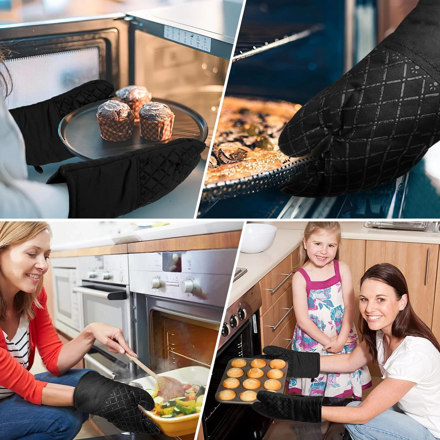 2 Pcs Oven Mitts Heat Resistant, for Kitchen Kitchen Oven Gloves Long Oven, Mitt