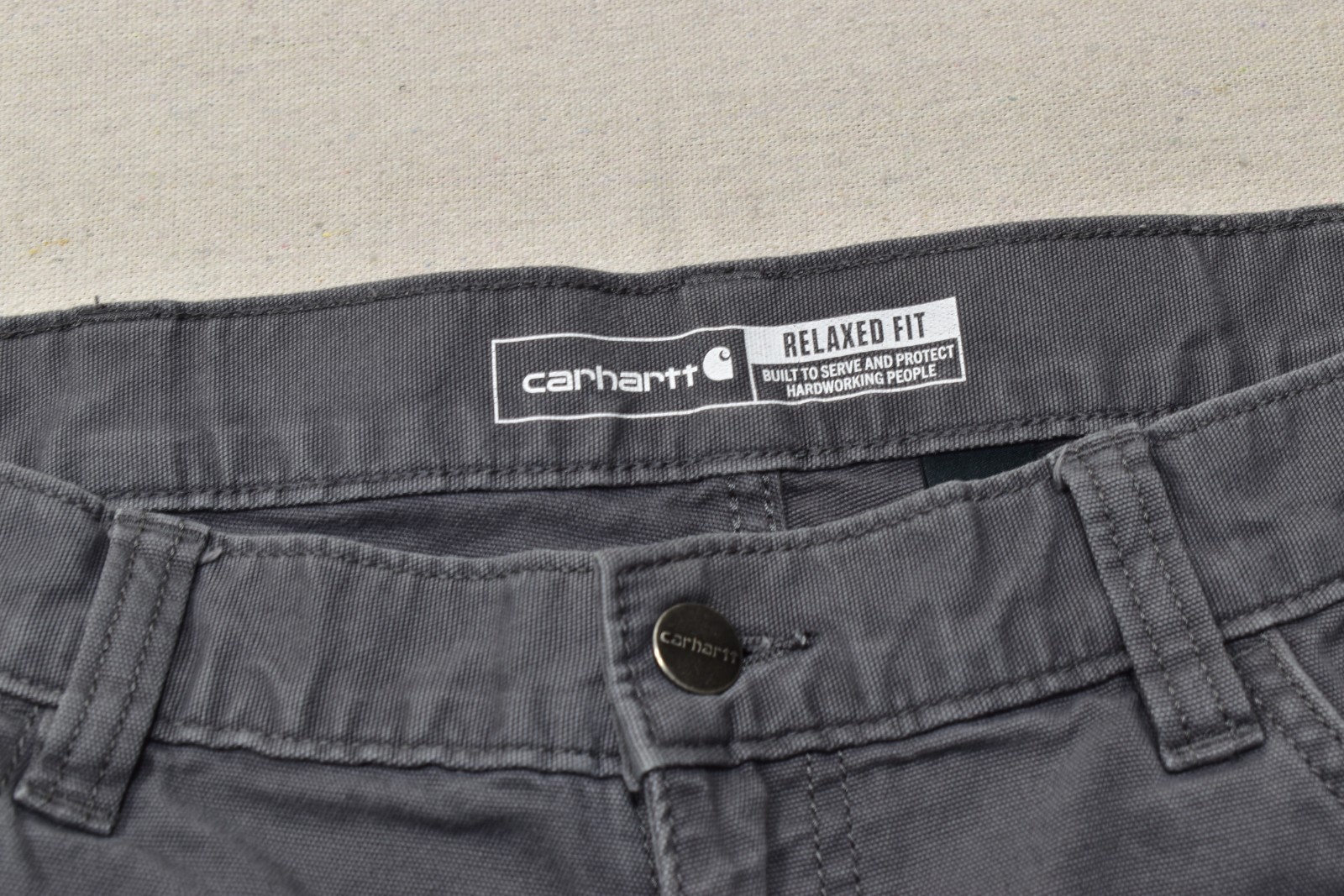 Carhartt Men's Rugged Flex Relaxed Fit Canvas 5-Pocket Work Pant Gray 36x32 thumbnail 2