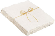 25 Sheets Watercolor Paper 8.5 x 11, 300 GSM Deckled Edge Paper Rough/Textured H