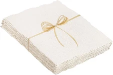 25 Sheets Watercolor Paper 8.5 x 11, 300 GSM Deckled Edge Paper Rough/Textured H