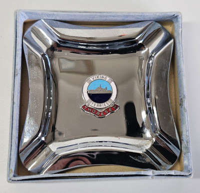 TOWNSEND THORESEN WIKINGER FÄHREN SOUVENIR ASCHENBECHER / PIN TABLETT 70er Jahre TOP