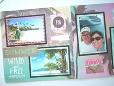 Summer Vacation Scrapbook Pages, Beach Pages, Premade Beach Scrapbook Layouts