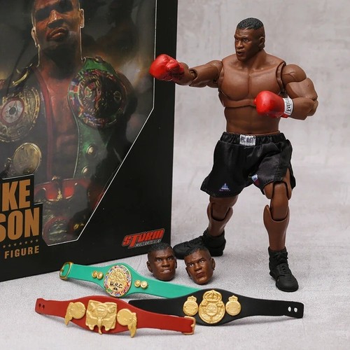 Neu Boxkönig Mike Tyson 3 Köpfe Actionfigur Spielzeug Modell 18 cm mit Gürtel Geschenk - Bild 1 von 7