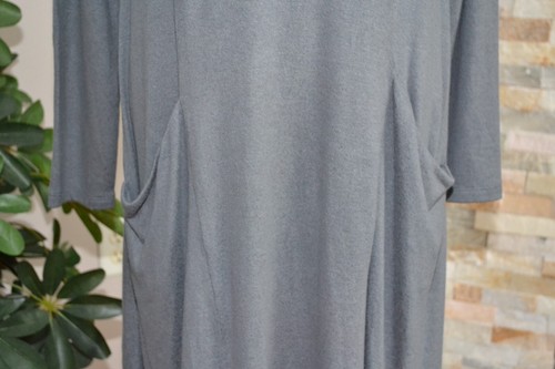 LOFT NWT Lounge Long sleeve Dusty Blue A line Soft Cozy Dress w/pockets sz M - Picture 10 of 14