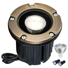 IP65 Brass In-Ground Well Lights LED,Low Voltage Landscape Light 3000K Outdoor