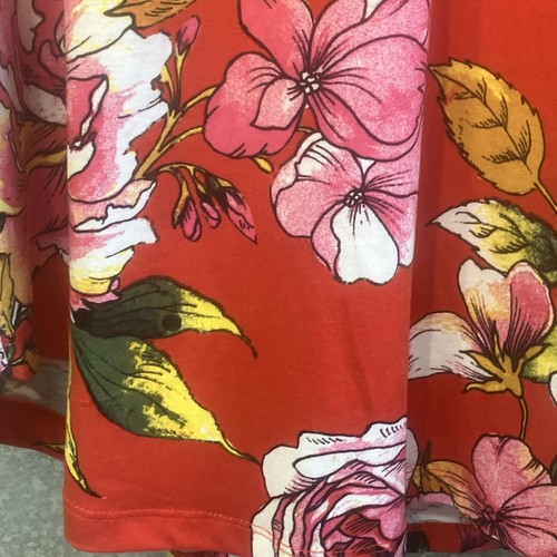 LuLaroe Short Sleeve Blouse Size XL Colored Flowers Red Shirt High Low - Picture 4 of 19