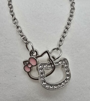 Hello kitty necklace 2 Silhouettes  Women/Kids/Gift