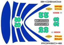 22 Can Am Race Car graphics 1/64th HO Scale Slot Car Decals